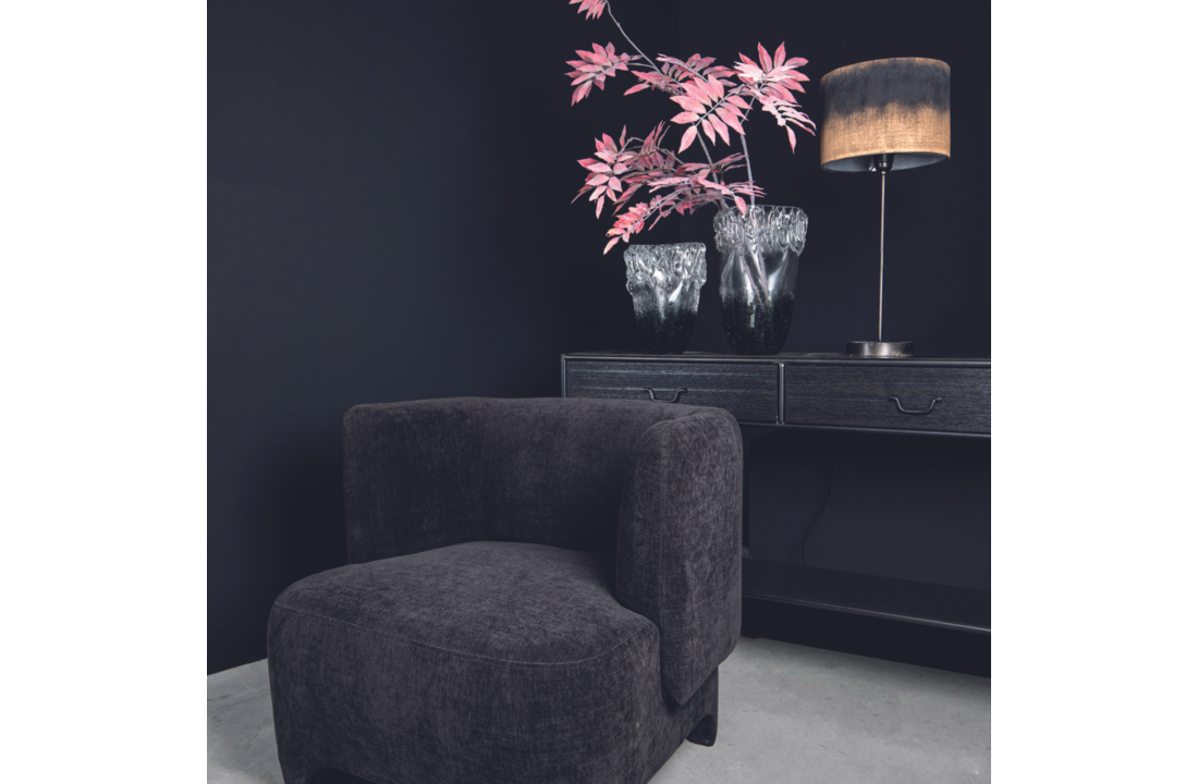 Sidetable Ray Black | Hout en metaal | 2 lades
