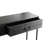 Sidetable Ray Black | Hout en metaal | 2 lades