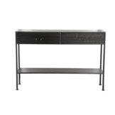 Sidetable Ray Black | Hout en metaal | 2 lades