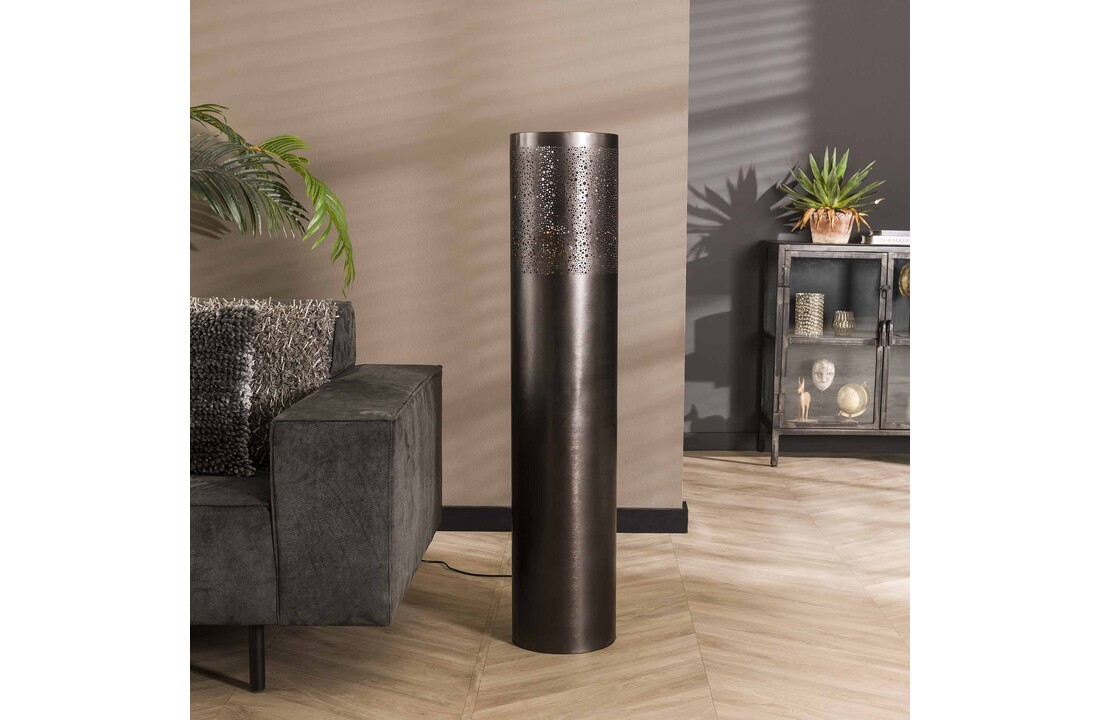 Vloerlamp Cilinder Ø25 | 120cm | Zwart nikkel