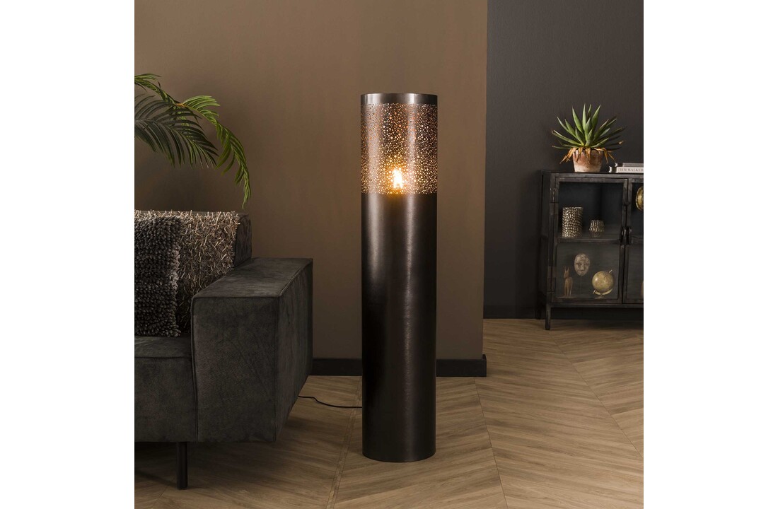 Vloerlamp Cilinder Ø25 | 120cm | Zwart nikkel