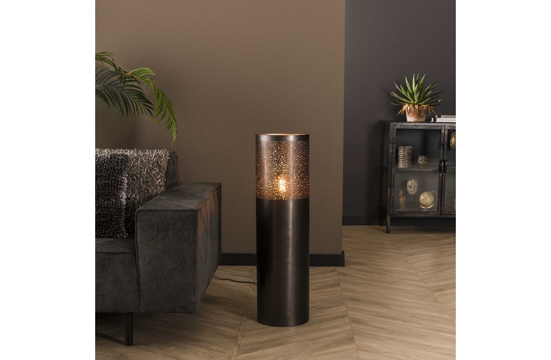 Vloerlamp Cilinder Ø25 | 90cm | Zwart nikkel
