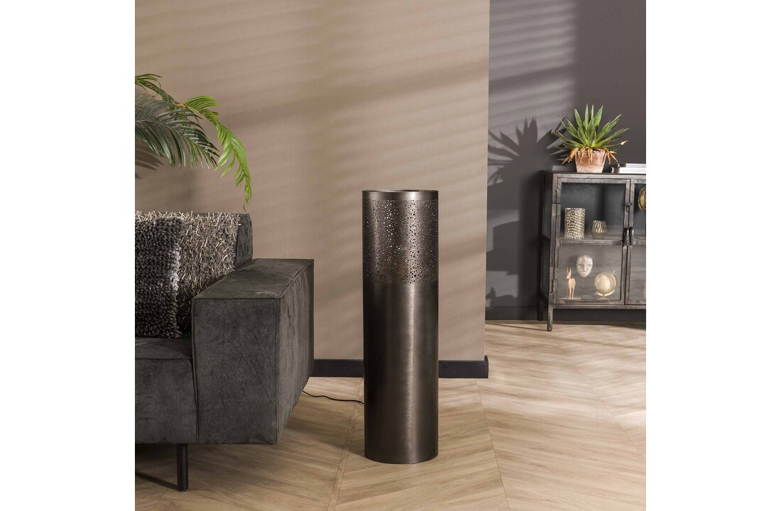 Vloerlamp Cilinder Ø25 | 90cm | Zwart nikkel