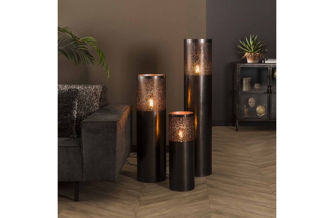 Vloerlamp Cilinder Ø20 | 60cm | Zwart nikkel