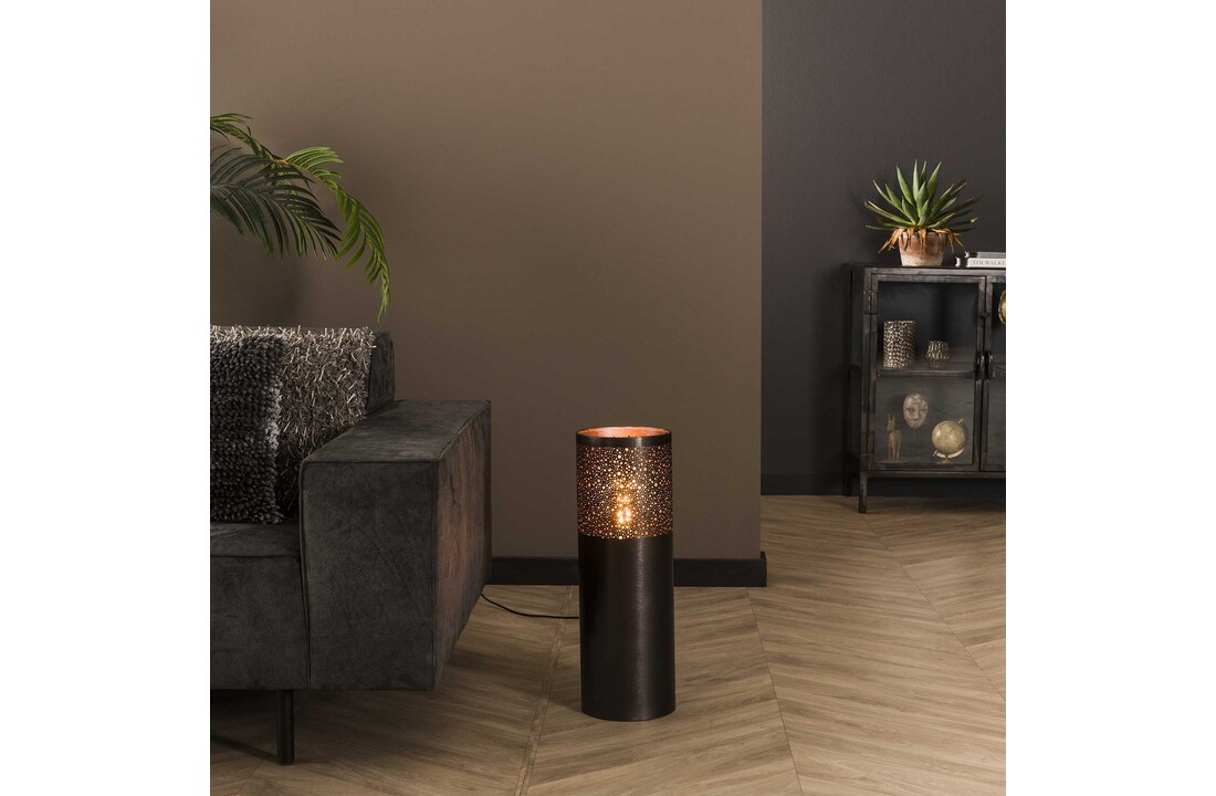 Vloerlamp Cilinder Ø20 | 60cm | Zwart nikkel