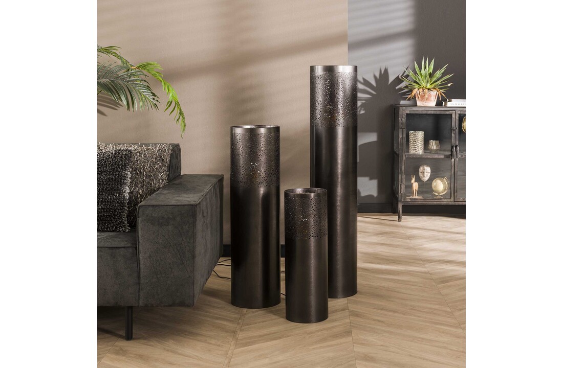 Vloerlamp Cilinder Ø25 | 120cm | Zwart nikkel