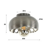 Plafondlamp Mirror | Zwart nikkel | Ø35