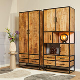 Kabinet kast industrieel mangohout 90cm | Denver