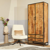 Kabinet kast industrieel mangohout 90cm | Denver