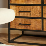Kabinet kast industrieel mangohout 90cm | Denver