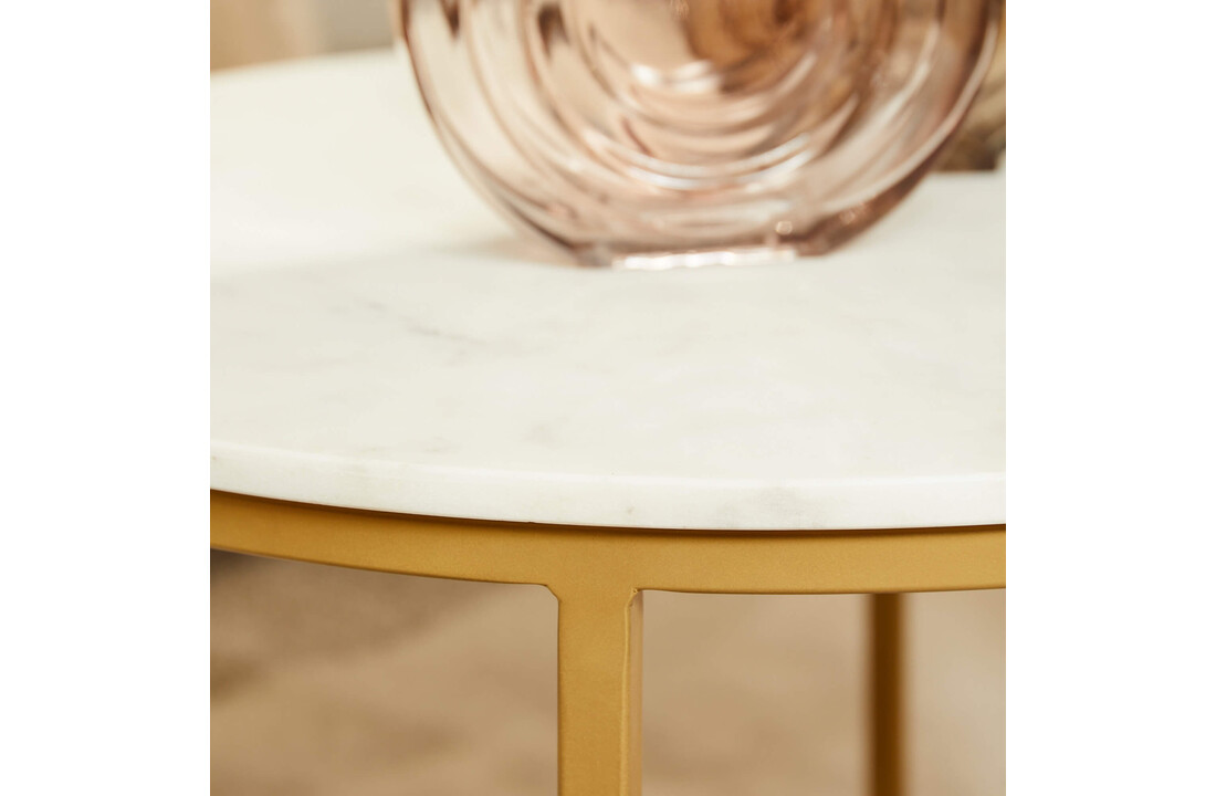 Salontafel Ryan | Wit marmer 70 cm