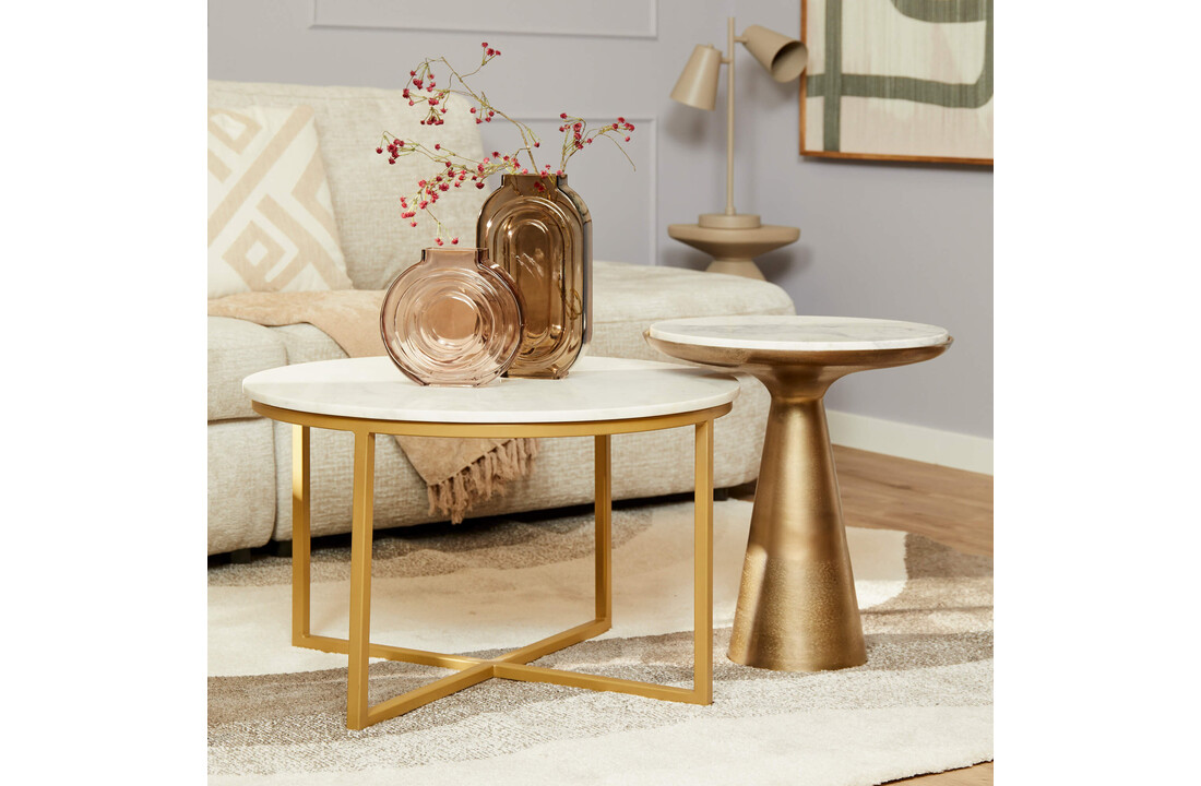 Salontafel Ryan | Wit marmer 70 cm