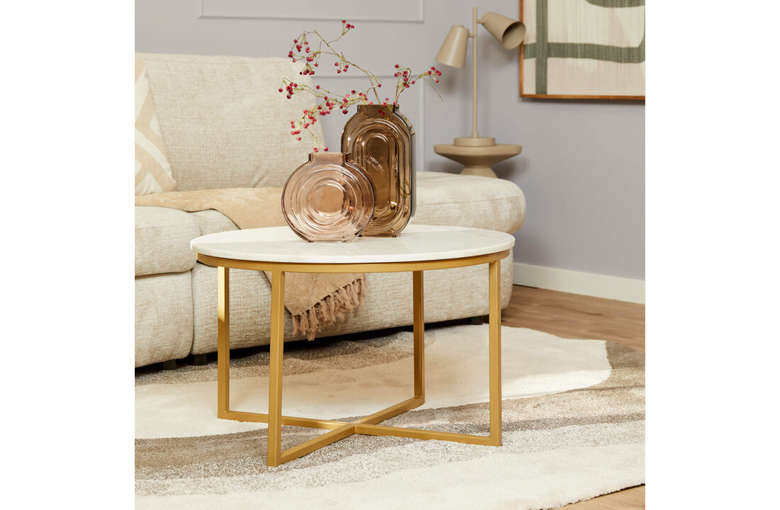 Salontafel Ryan | Wit marmer 70 cm