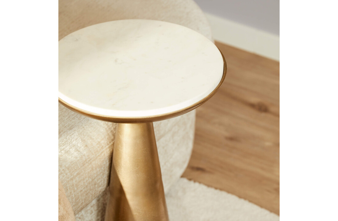 Bijzettafel Essy Small | Wit marmer 38 cm