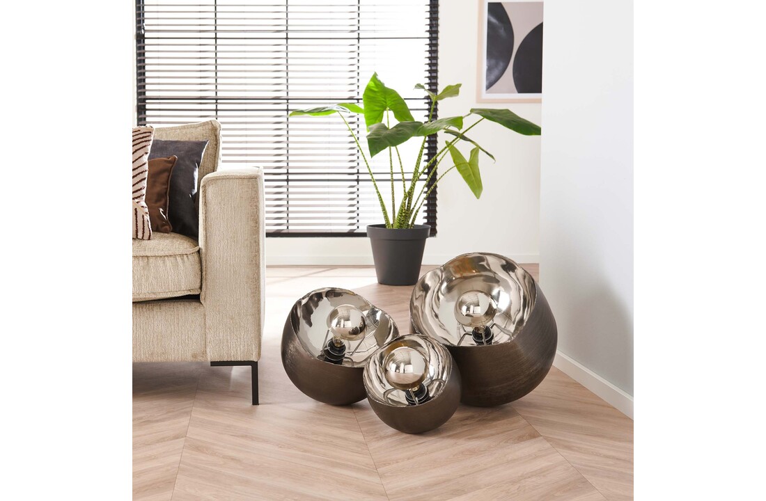 Tafellamp Mirror XL | Zwart nikkel | Ø50