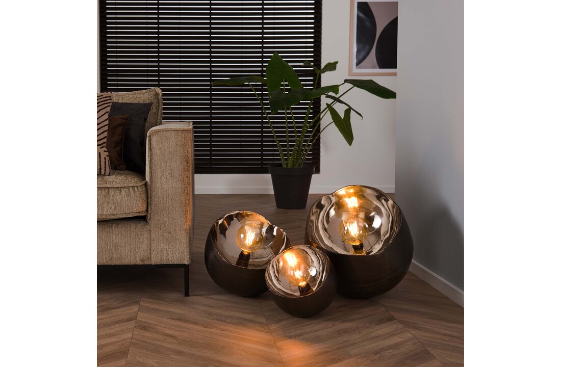 Tafellamp Mirror XL | Zwart nikkel | Ø50
