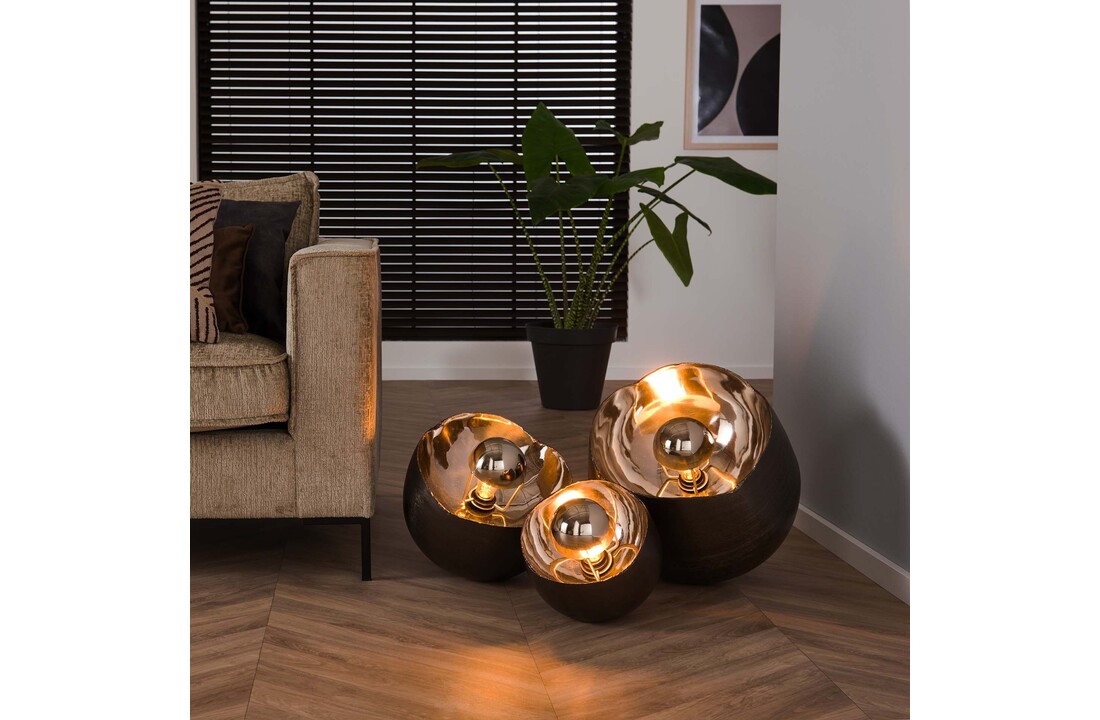 Tafellamp Mirror XL | Zwart nikkel | Ø50