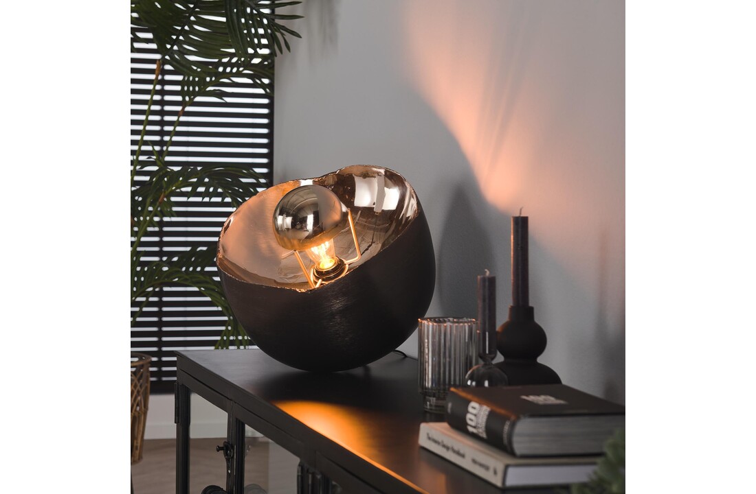 Tafellamp Mirror L | Zwart nikkel | Ø36