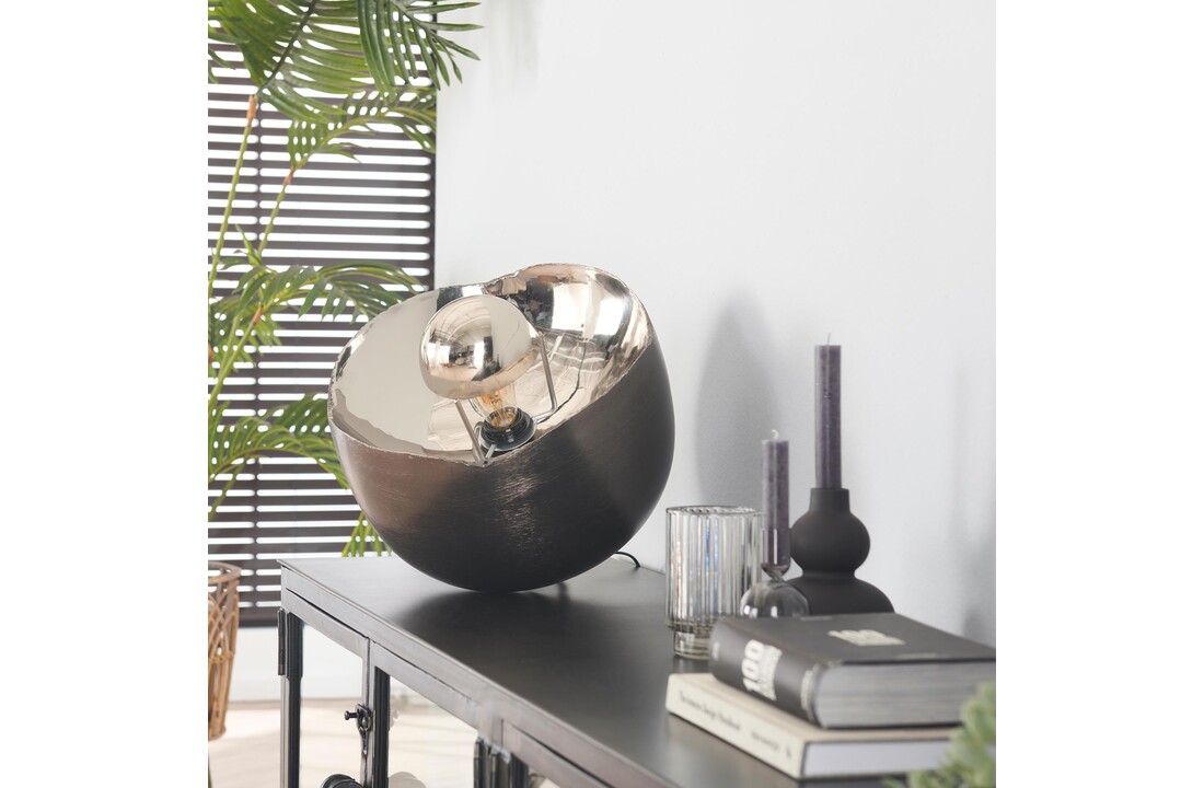 Tafellamp Mirror L | Zwart nikkel | Ø36