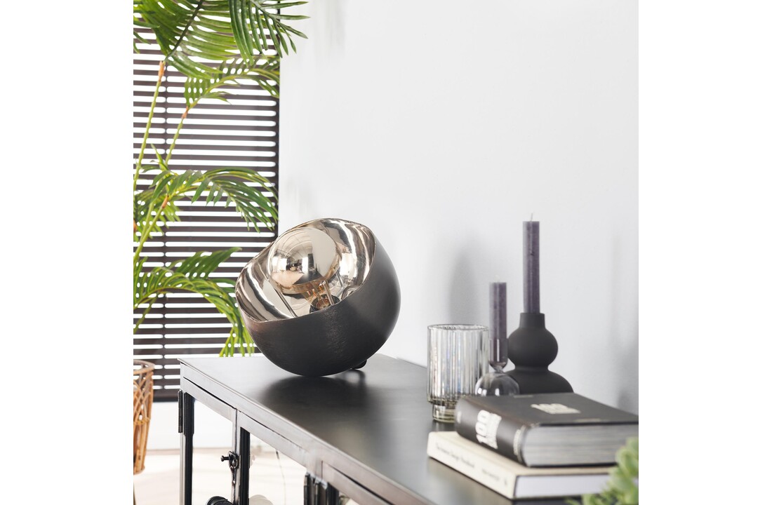 Tafellamp Mirror | Zwart nikkel | Ø28