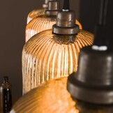 Hanglamp Stripe Cilinder | 4L | Amberkleurig glas