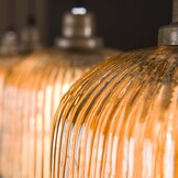 Hanglamp Stripe Cilinder | 4L | Amberkleurig glas