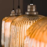 Hanglamp Stripe Cilinder | 4L | Amberkleurig glas
