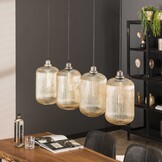 Hanglamp Stripe Cilinder | 4L | Amberkleurig glas