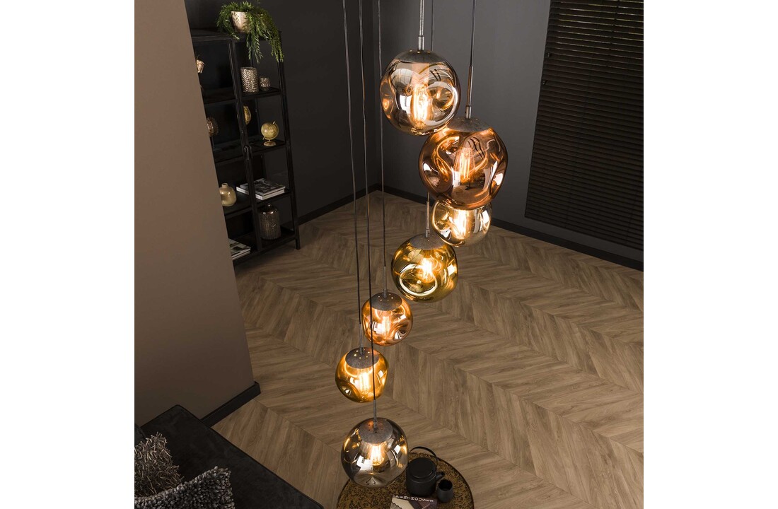 Hanglamp Stellar getrapt | 7L | Oud zilver