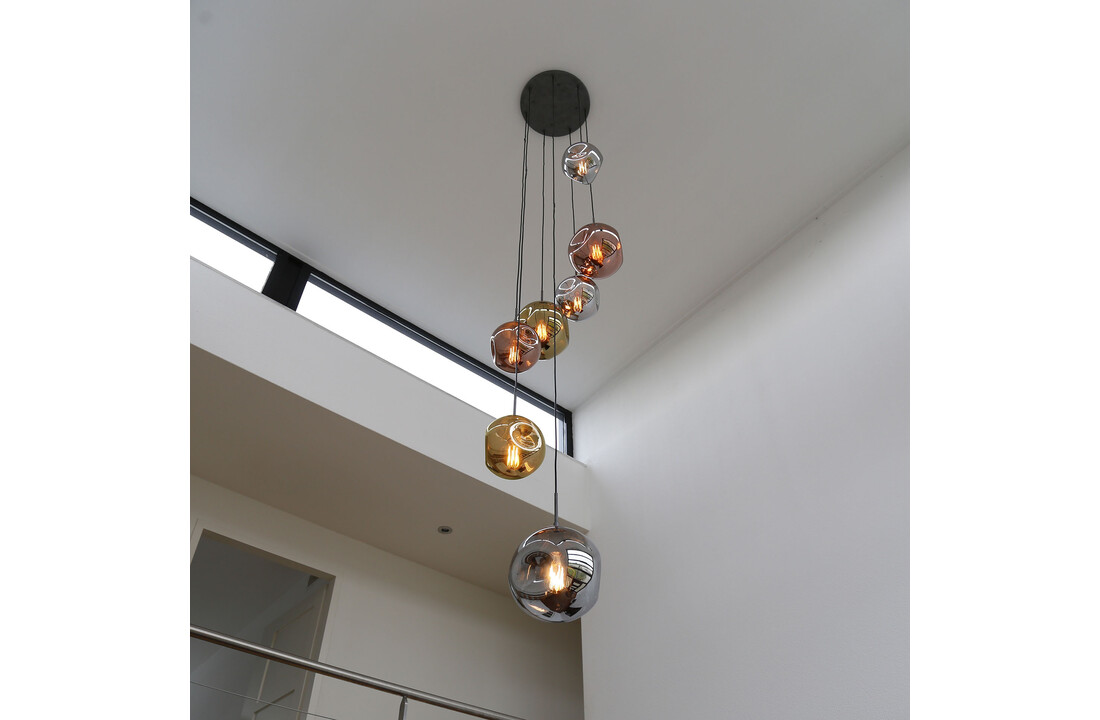 Hanglamp Stellar getrapt | 7L | Oud zilver