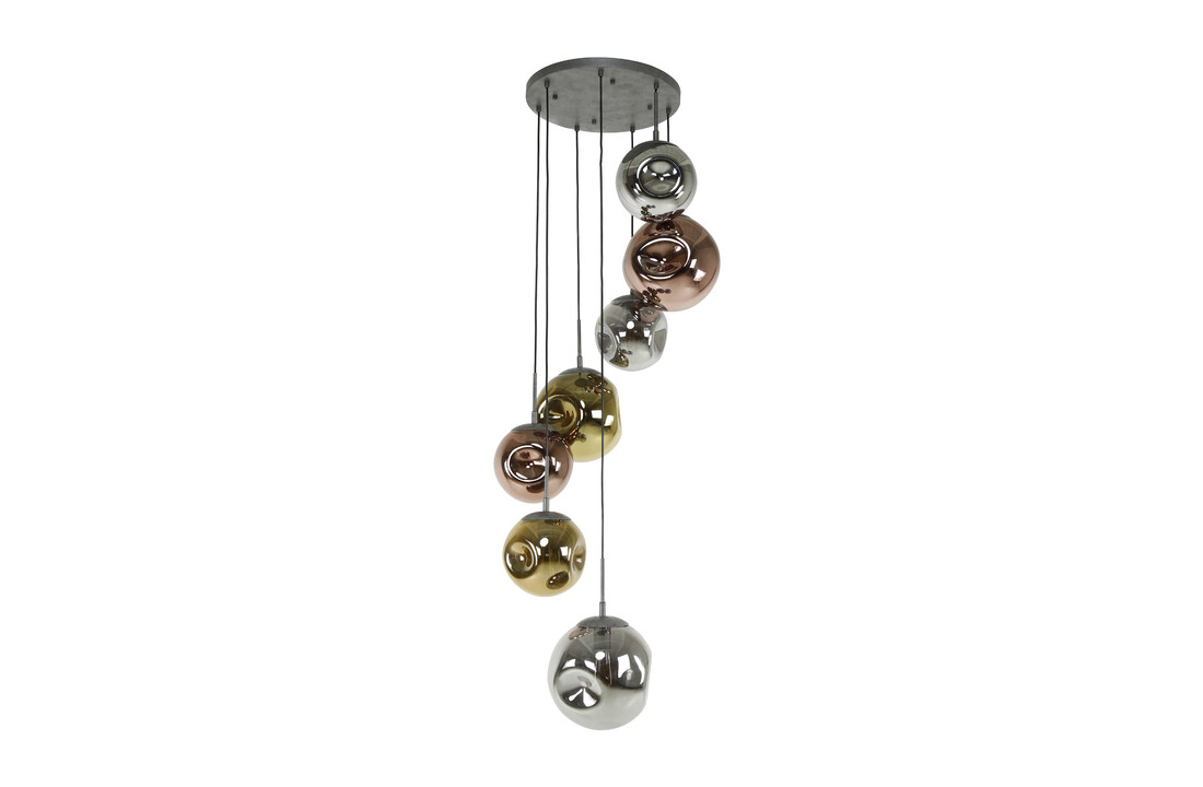 Hanglamp Stellar getrapt | 7L | Oud zilver