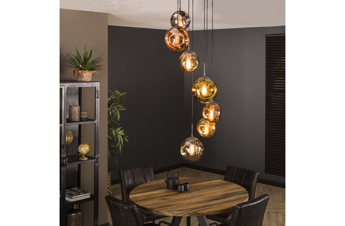 Hanglamp Stellar getrapt | 7L | Oud zilver
