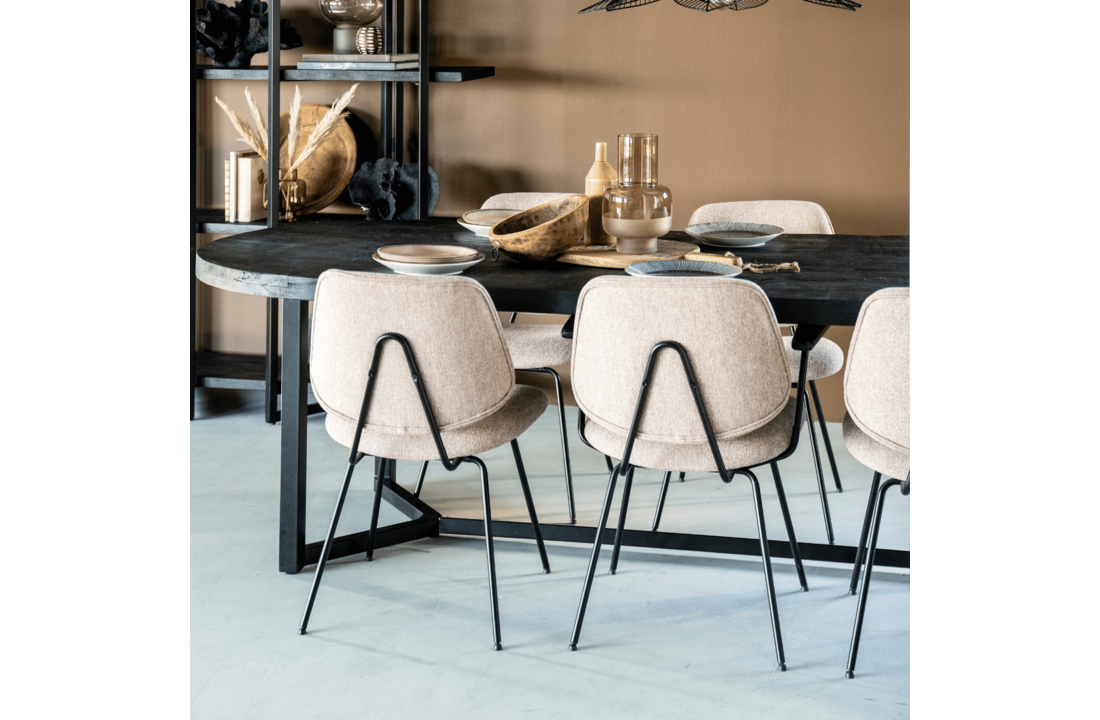 Eetkamerstoel Lynn met armleuning | Beige