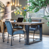 Eettafel Mango massief | Metalen poten | 160-300 cm