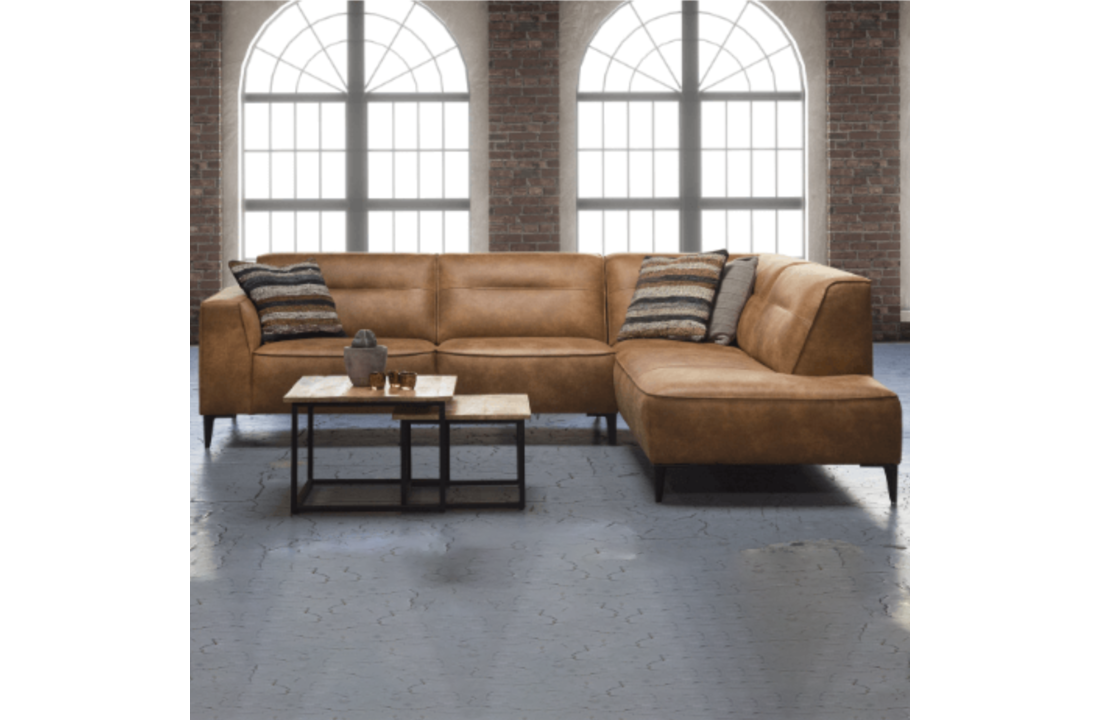 Hoekbank Dakota | Cognac bruin