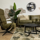 Hoekbank Nina Eco-leder- Groen | 3-zits ottomane rechts