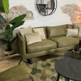 Hoekbank Nina Eco-leder- Groen | 3-zits ottomane rechts