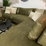 Hoekbank Nina Eco-leder- Groen | 3-zits ottomane rechts