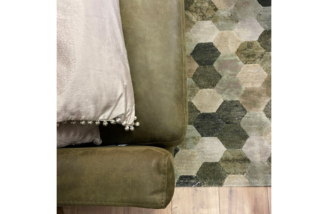 Hoekbank Nina Eco-leder- Groen | 3-zits ottomane rechts