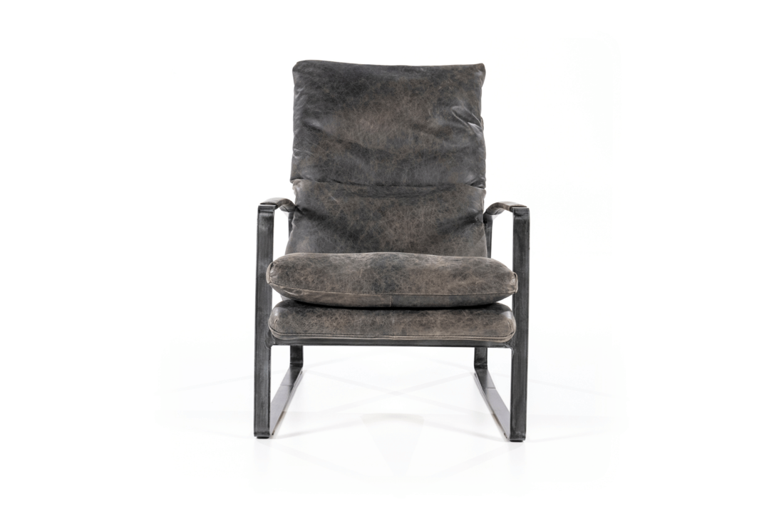 Fauteuil Lex | Antraciet vintage leer
