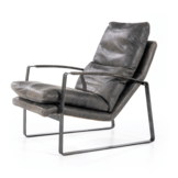 Fauteuil Lex | Antraciet vintage leer