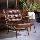 Fauteuil Bastiaan | Donkerbruin | Java leder