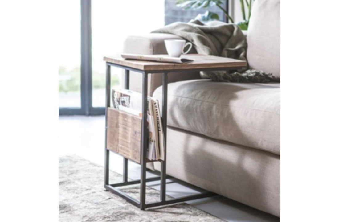 Slider & laptoptafel | Mangohout & staal