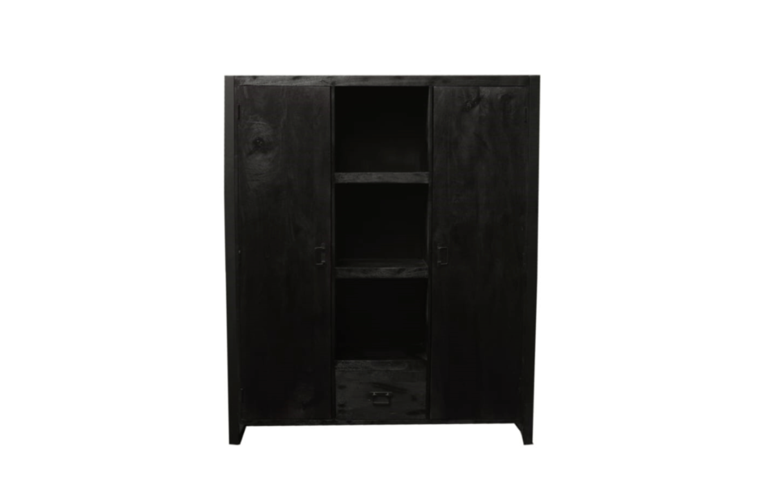 Boekenkast Britt Black | 2 deuren 1 lade