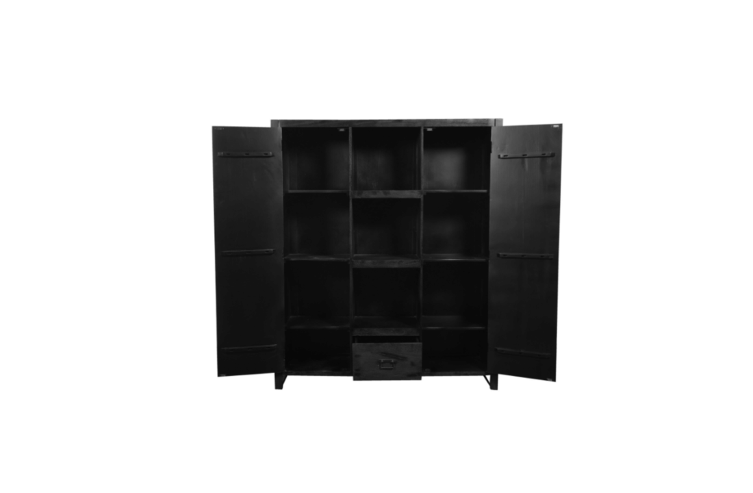 Boekenkast Britt Black | 2 deuren 1 lade