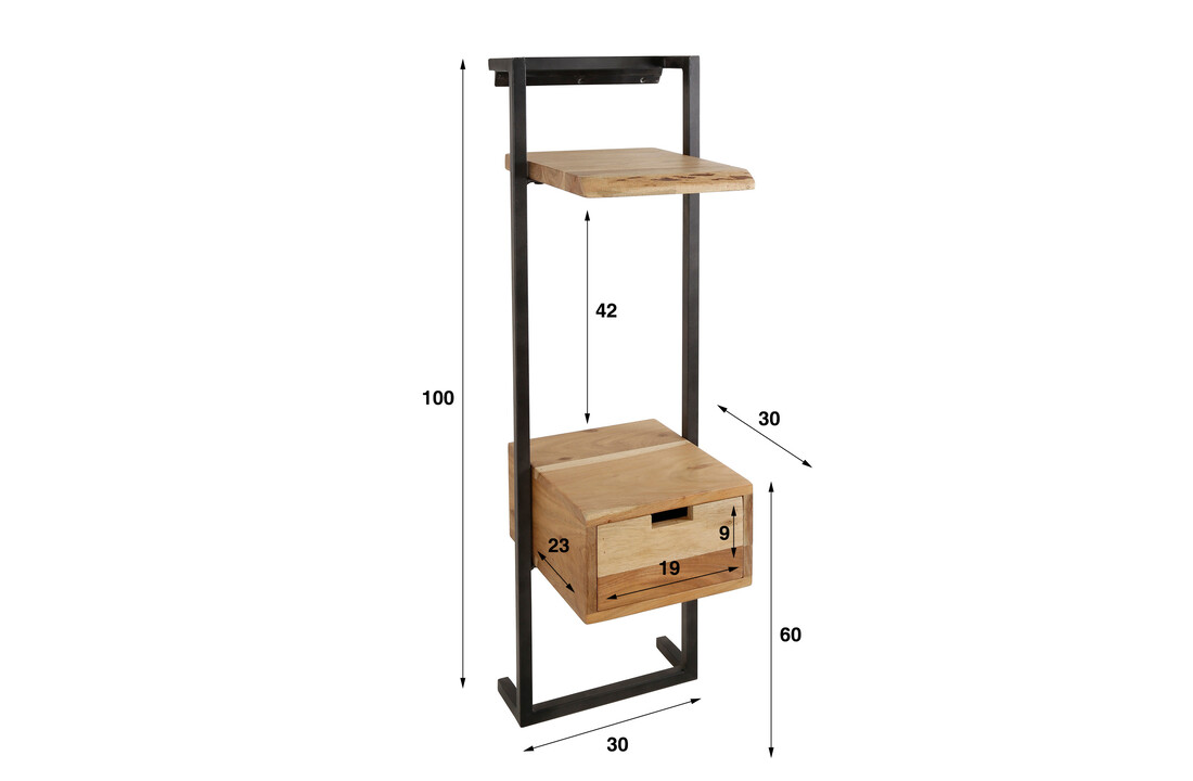 Nachtkastje air solid |Massief acacia