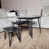 Salontafelset Jala | zwart marmer 50 cm