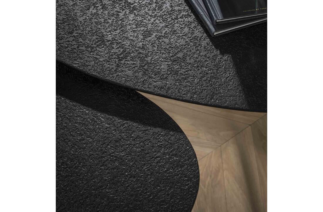 Driehoekige salontafel set van 2 | Metallic - Grijs