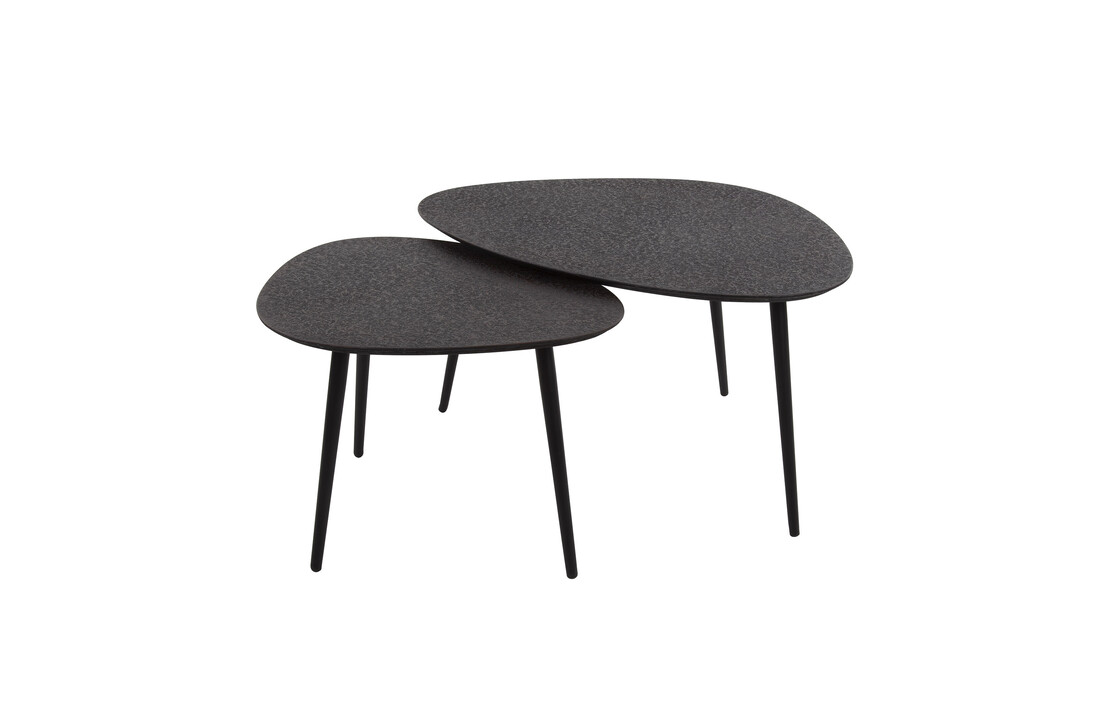 Driehoekige salontafel set van 2 | Metallic - Grijs