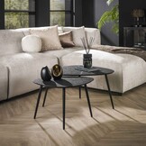 Driehoekige salontafel set van 2 | Metallic - Grijs